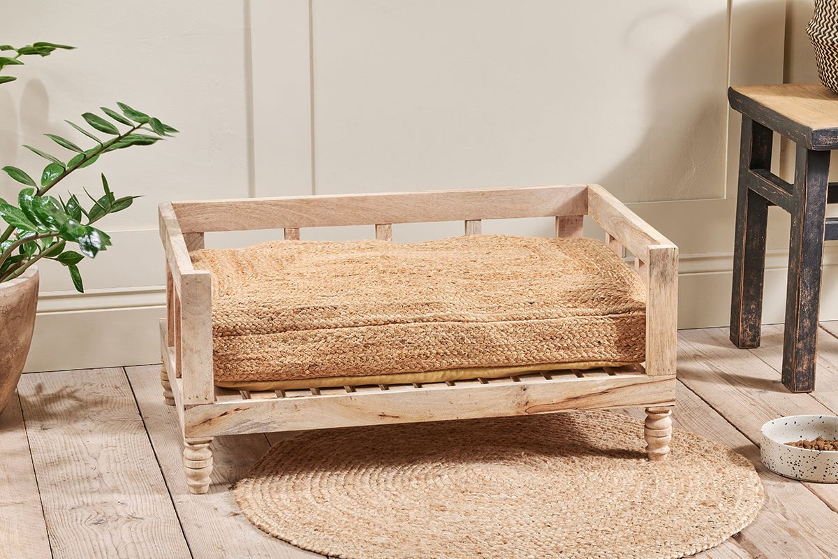 nkuku PET Hatira Mango Wood Pet Bed - Natural - Large