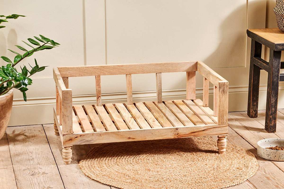 nkuku PET Hatira Mango Wood Pet Bed - Natural - Large