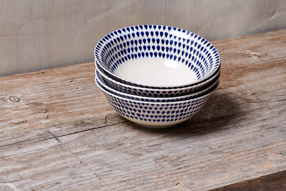 Nkuku Tableware Indigo Drop Cereal Bowl