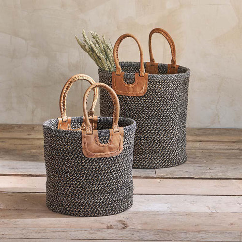 Nkuku Storage & Baskets Indra Coil Basket - Charcoal