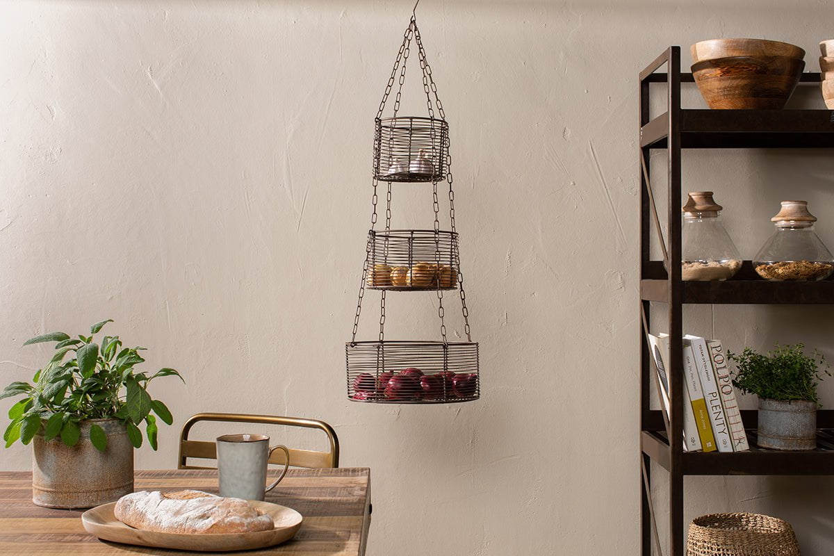 Nkuku KITCHEN & DINING ACCESSORIES Inkollu Hanging Basket Set