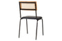 nkuku CHAIRS STOOLS & BENCHES Iswa Leather And Cane Dining Chair - Black