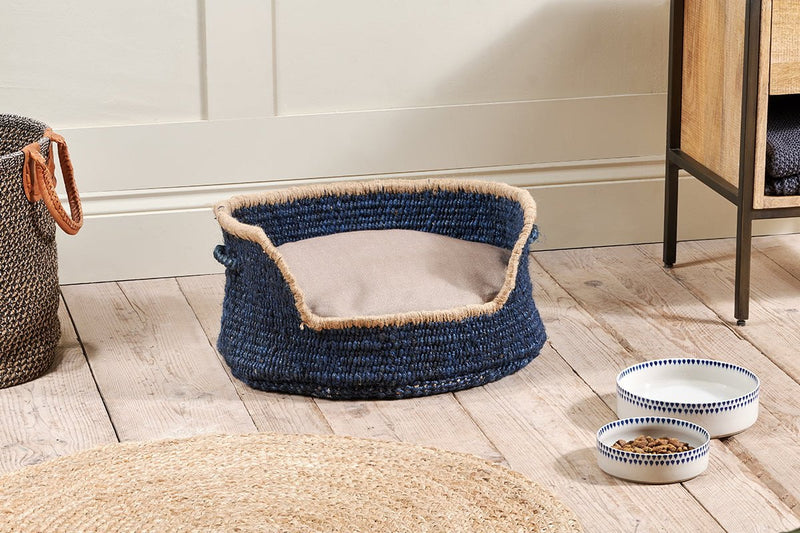 nkuku PET Jaiyuh Hemp Pet Bed
 - Indigo - Small