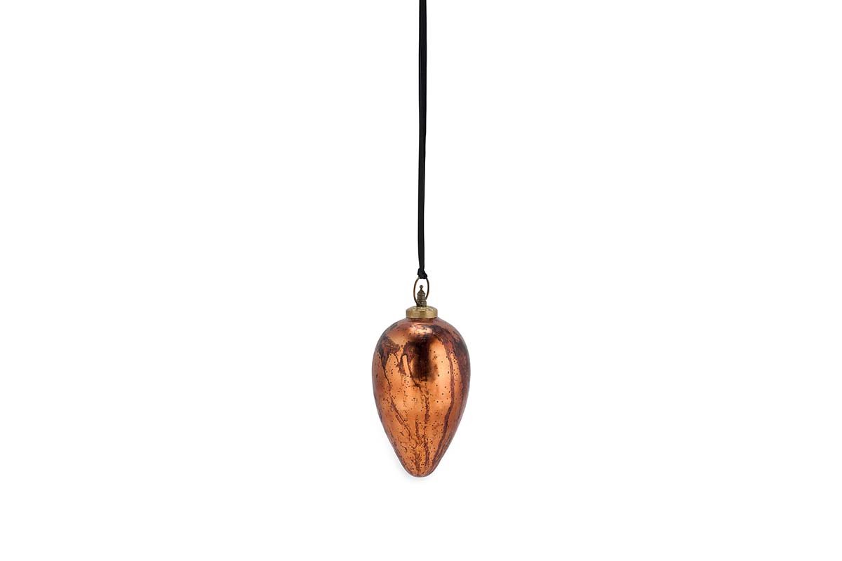 Nkuku CHRISTMAS DECORATIONS Jalshara Giant Bauble Drop - Antique Copper