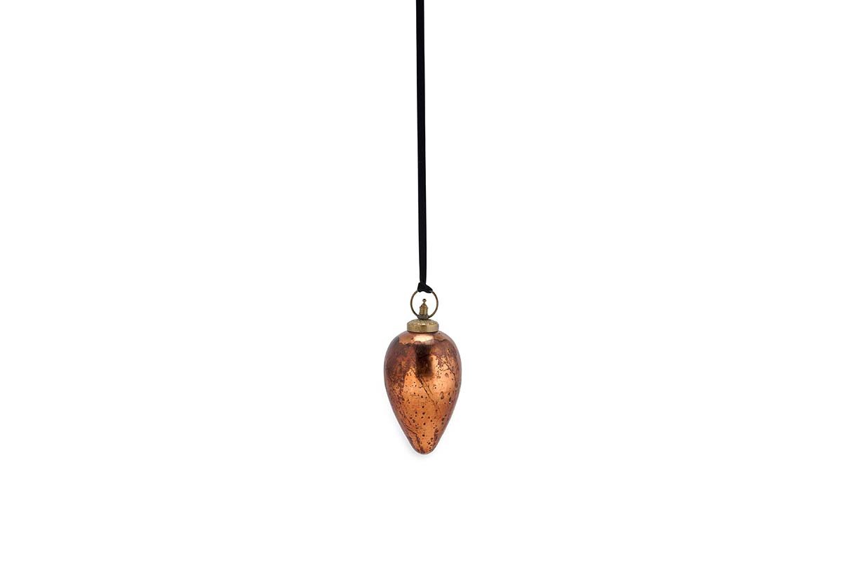 Nkuku CHRISTMAS DECORATIONS Jalshara Giant Bauble Drop - Antique Copper