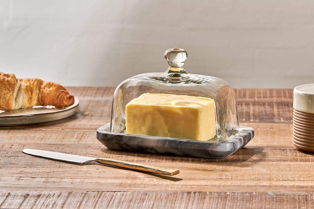 nkuku SERVEWARE Kallso Marble Butter Dish