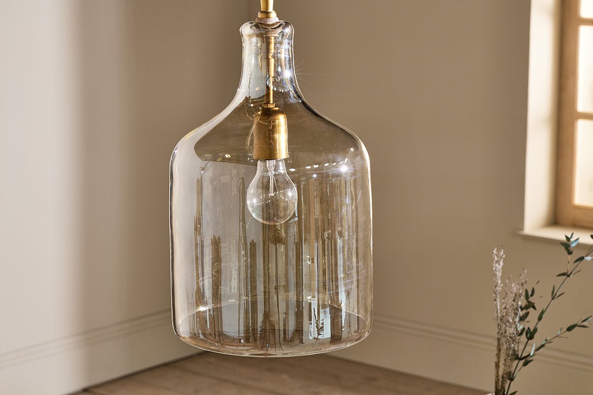 Nkuku LIGHTS Kalsi Recycled Glass Pendant Light - Lustre - Large