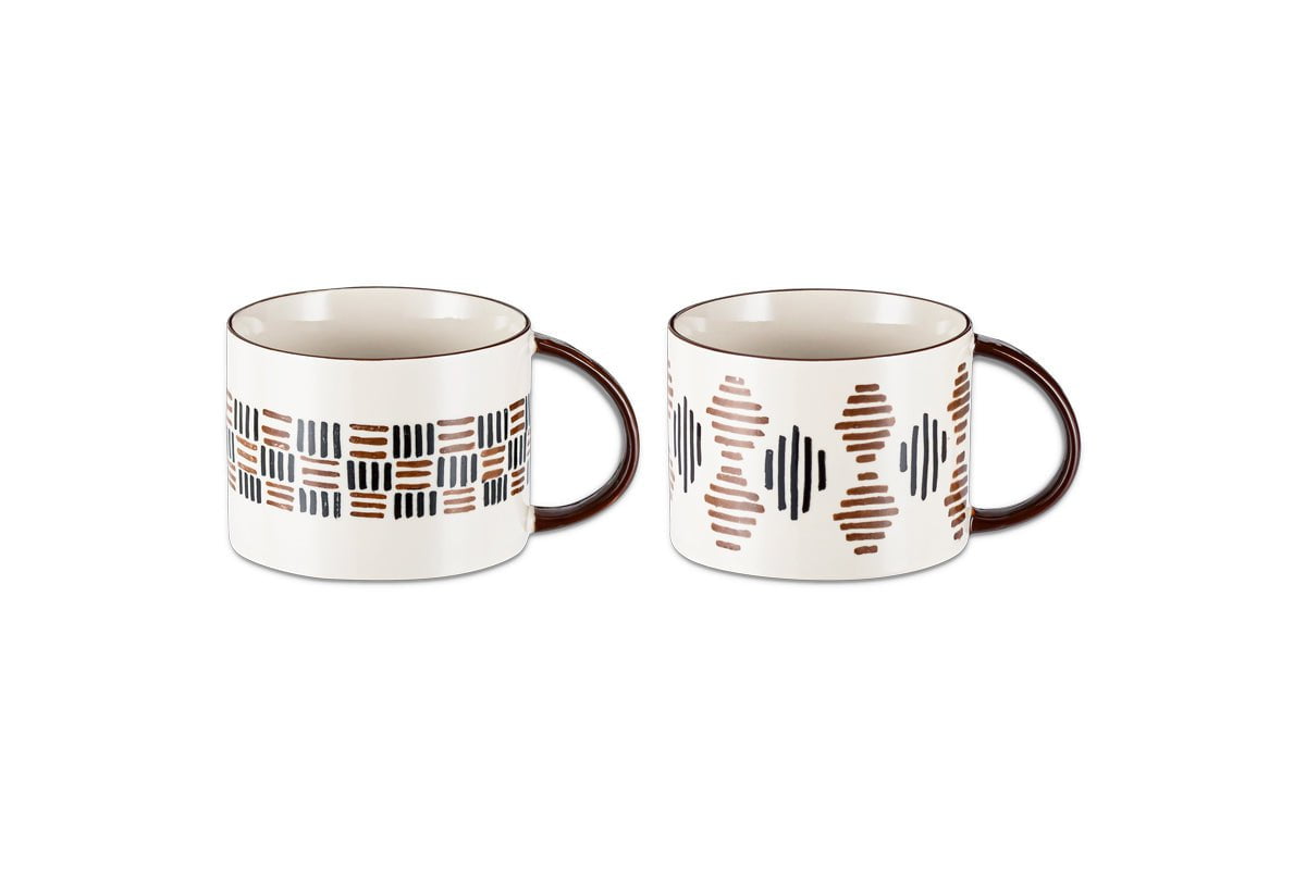 nkuku TABLEWARE Karissa Mug - Black & Brown - Set of 2