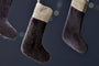 nkuku CHRISTMAS DECORATIONS Karru Cotton Velvet Mini Stocking - Charcoal - (Set of 3)