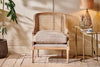 nkuku CHAIRS STOOLS & BENCHES Kaziria Cane and Linen Armchair - Natural