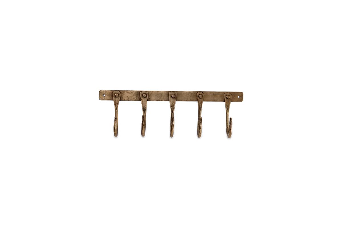 Nkuku HOOKS & KNOBS Kuna Iron Hooks - Antique Brass