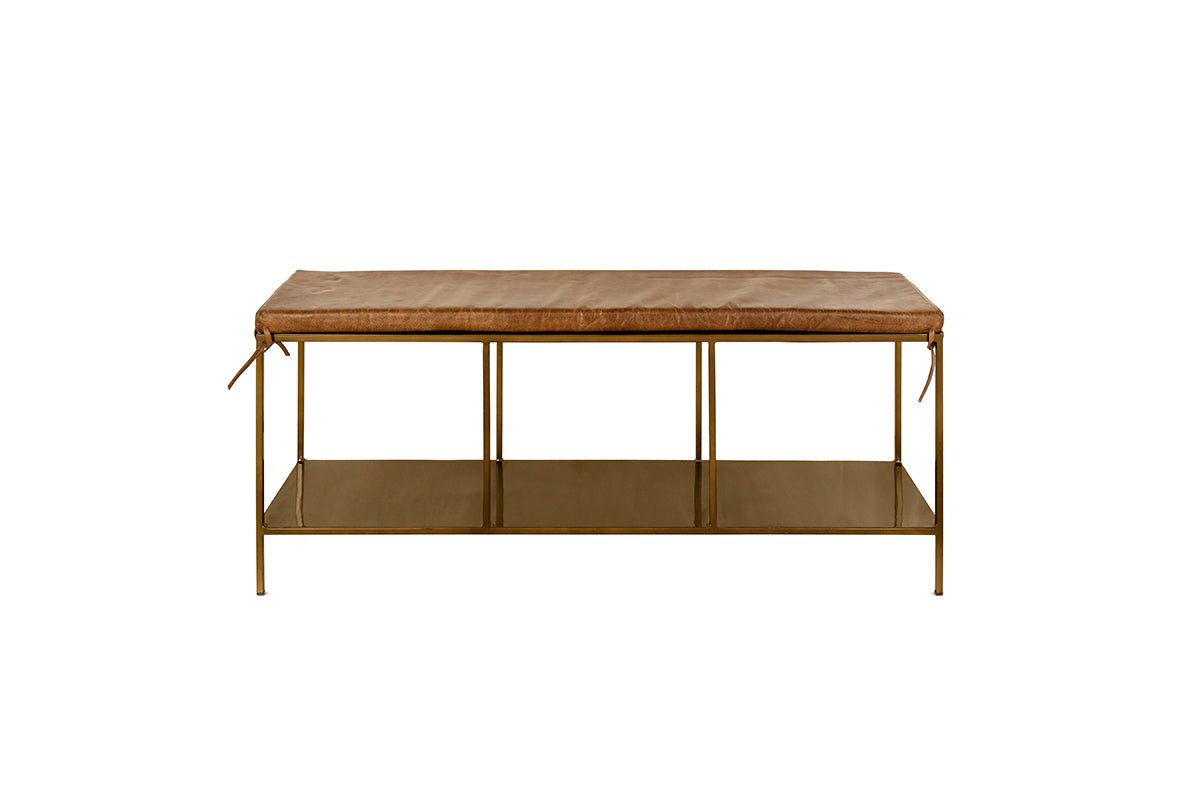 Nkuku STORAGE FURNITURE Mahi Iron & Leather bench