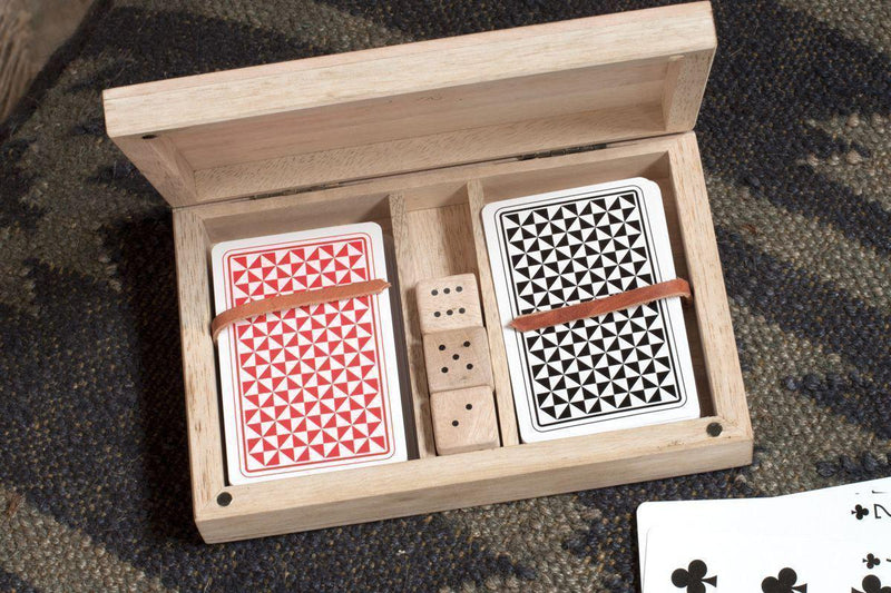 Nkuku DECORATIVE ACCESSORIES Mango Wood Card & Dice Set