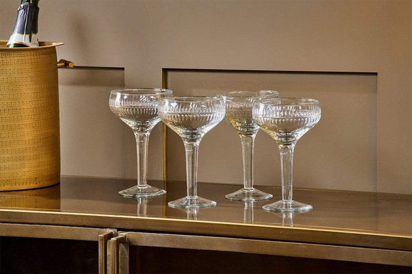 Nkuku GLASSWARE Mila Champagne Glass - Clear - Set of 4