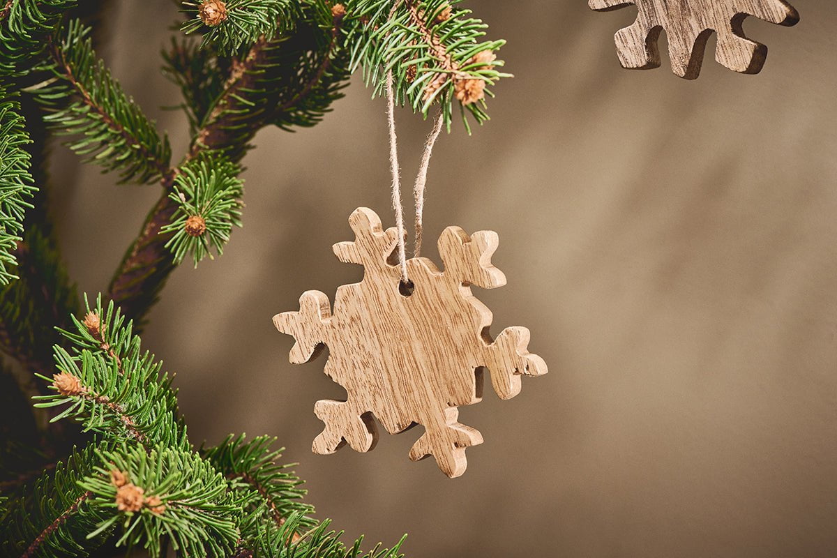 Nkuku CHRISTMAS DECORATIONS Mitali Mango Wood Decorations - Set Of 3