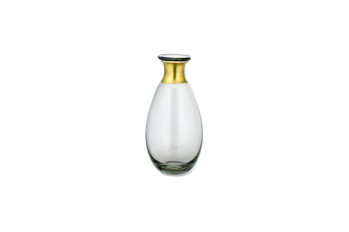 Nkuku Vases & Planters Miza Mini Glass Vase - Smoke