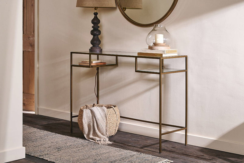 Nkuku TABLES Nakuru Iron & Glass Console Table