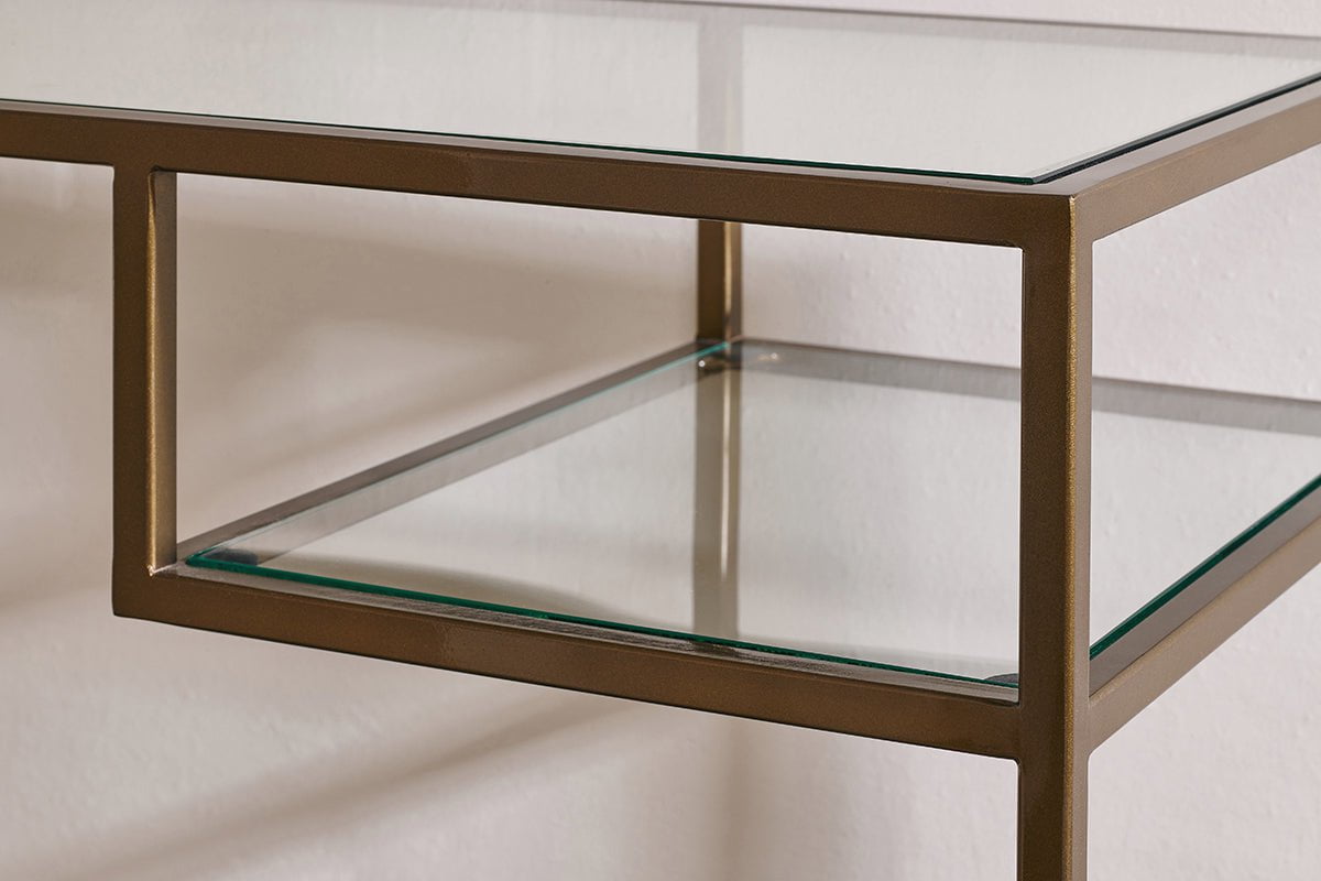 Nkuku TABLES Nakuru Iron & Glass Console Table