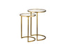 Nkuku FURNITURE Nakuru Iron & Glass Side Table Set - Brass