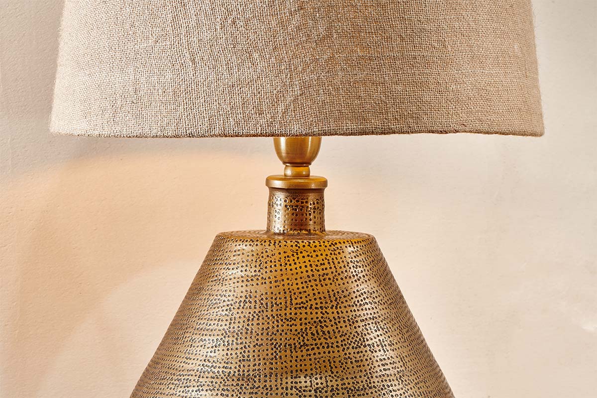 nkuku LAMPS AND SHADES Nalgonda Lamp - Antique Brass - Small