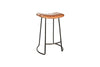 Nkuku Furniture Narwana Ribbed Leather Stool - Small