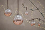 Nkuku CHRISTMAS DECORATIONS Nevasa Baubles - Clear & Antique Copper (Set of 4)