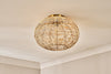 nkuku LIGHTS Noko Rattan Flush Ceiling Light