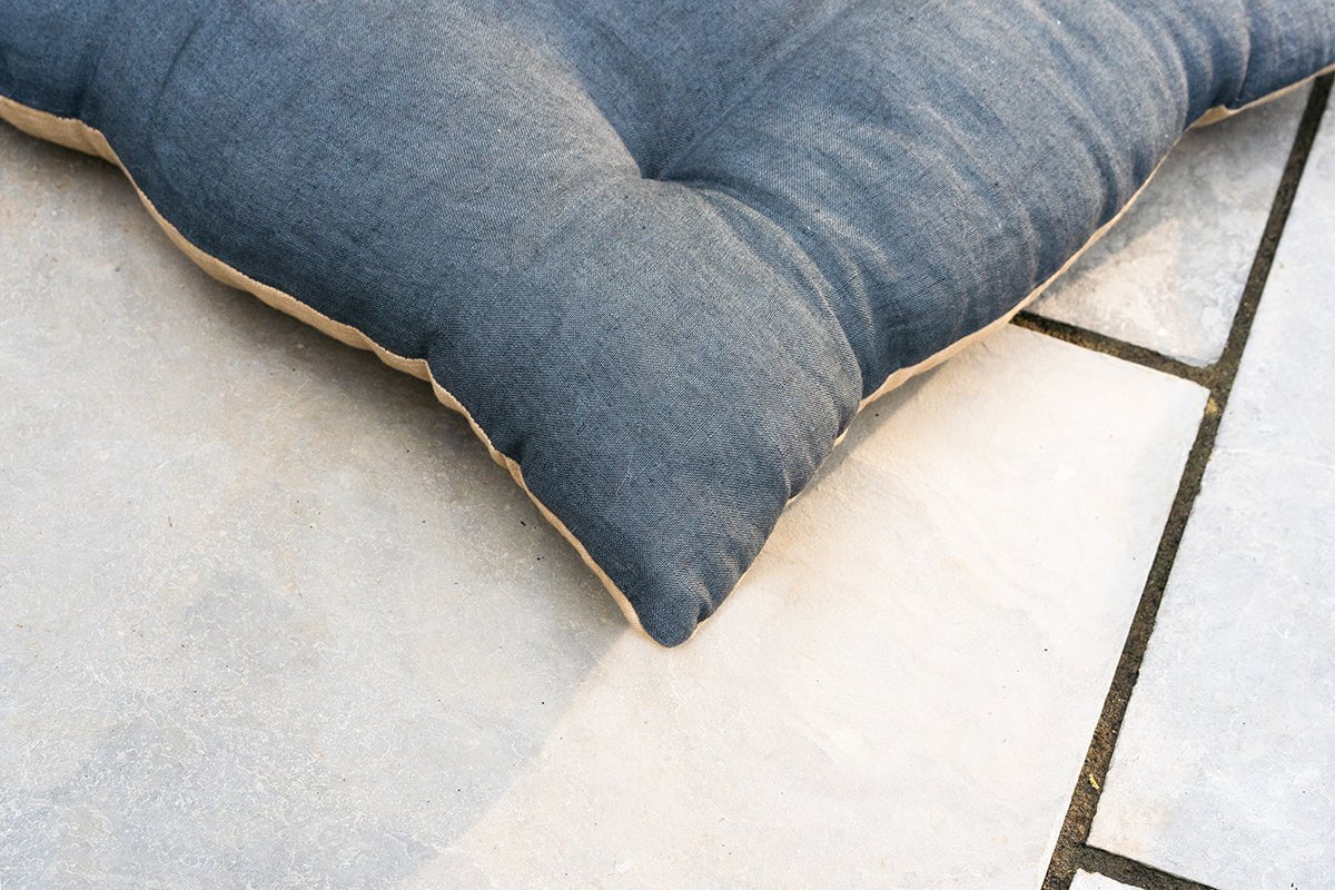 nkuku TEXTILES Panglao Linen Cushion - Slate