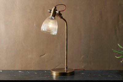 Nkuku Lighting Rarni Table Lamp - Antique Brass