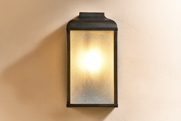 nkuku LIGHTS Riad Outdoor Lantern - Black And Frosted