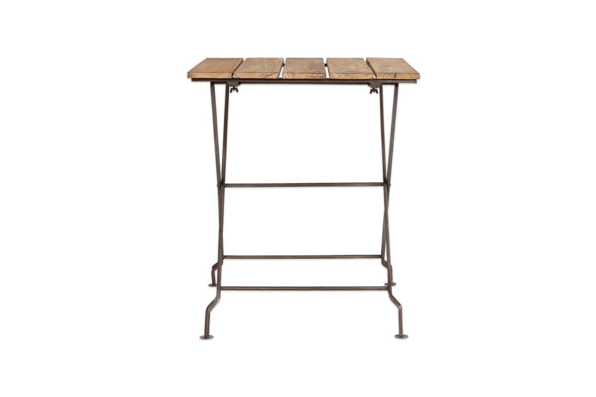 nkuku OUTDOOR LIVING Rishikesh Reclaimed Wood & Iron Folding Table