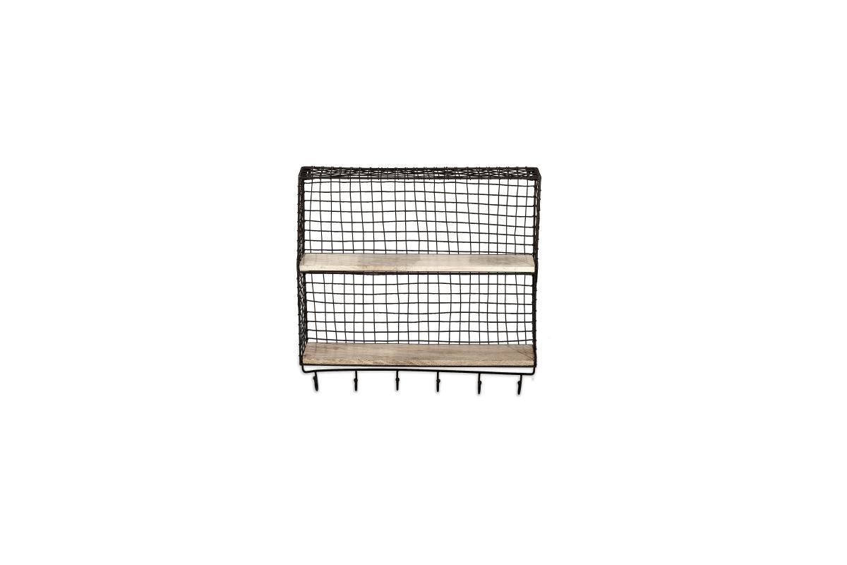 Nkuku Storage & Baskets Tamba Shelf with Hooks