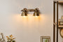 nkuku LIGHTS Tubu Brass Double Spot Light - Antique Brass