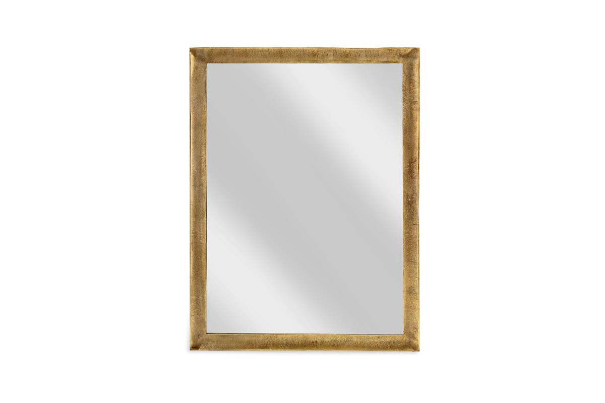 Nkuku MIRRORS Yadur Rectangular Mirror - Antique Brass - Large