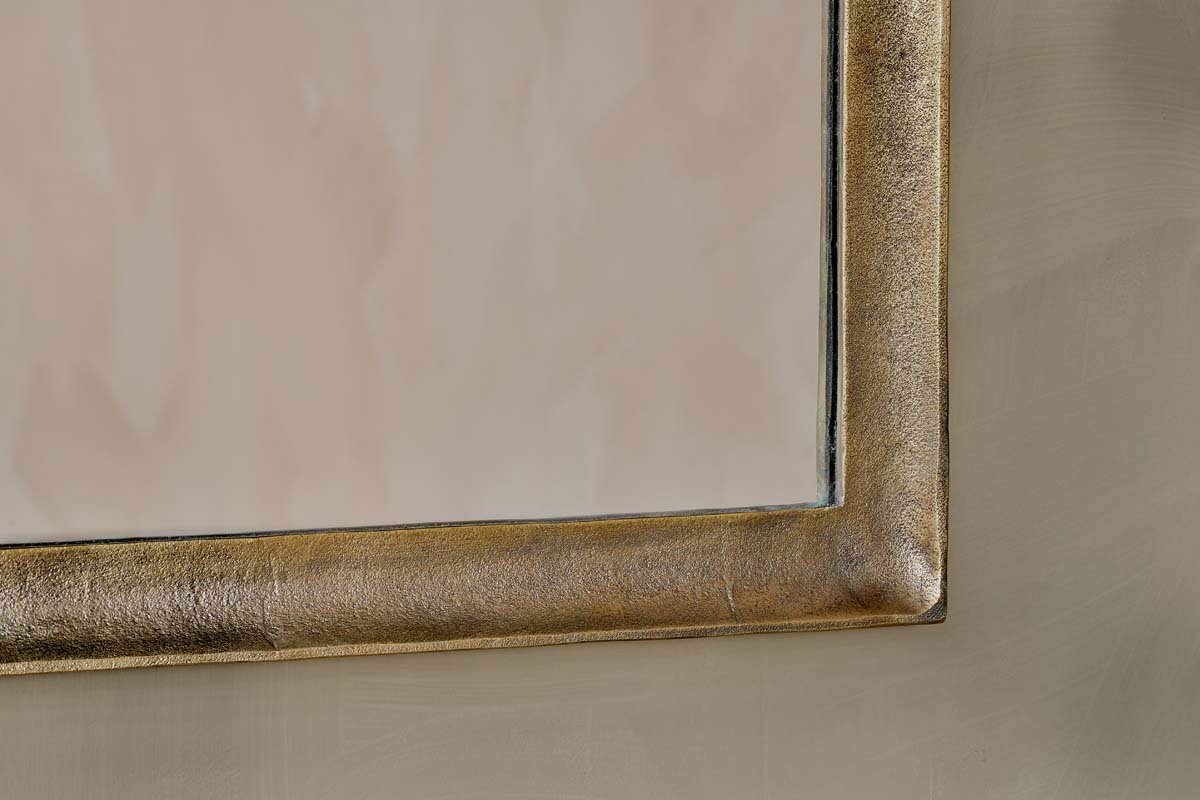 Nkuku MIRRORS Yadur Rectangular Mirror - Antique Brass - Large