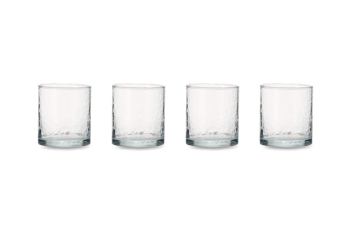 Nkuku Glassware Yala Hammered Tumbler (Set of 4)