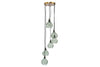 nkuku LIGHTS Ziva Statement Recycled Glass Cluster Pendant - Green Smoke