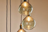 nkuku LIGHTS Ziva Statement Recycled Glass Cluster Pendant - Green Smoke