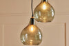 nkuku LIGHTS Ziva Statement Recycled Glass Cluster Pendant - Green Smoke